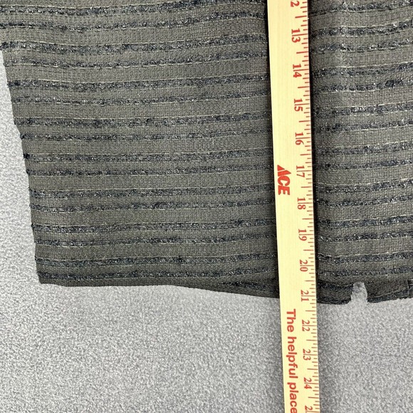 Forever 21 Tweed Mini Skirt womens Size 10 Black Pencil Stripe lined open back - Picture 11 of 12